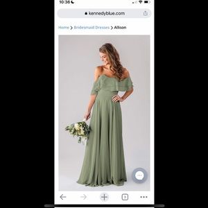 Worn Once- Kennedy Blue Bridesmaid Dress- Allison Style- Moss Color